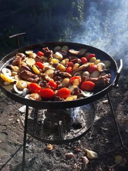 Сковорода + підставка для розведення вогню 50 СМ (садж) на ніжках 100 СМ не розбірні Київ - фото 6