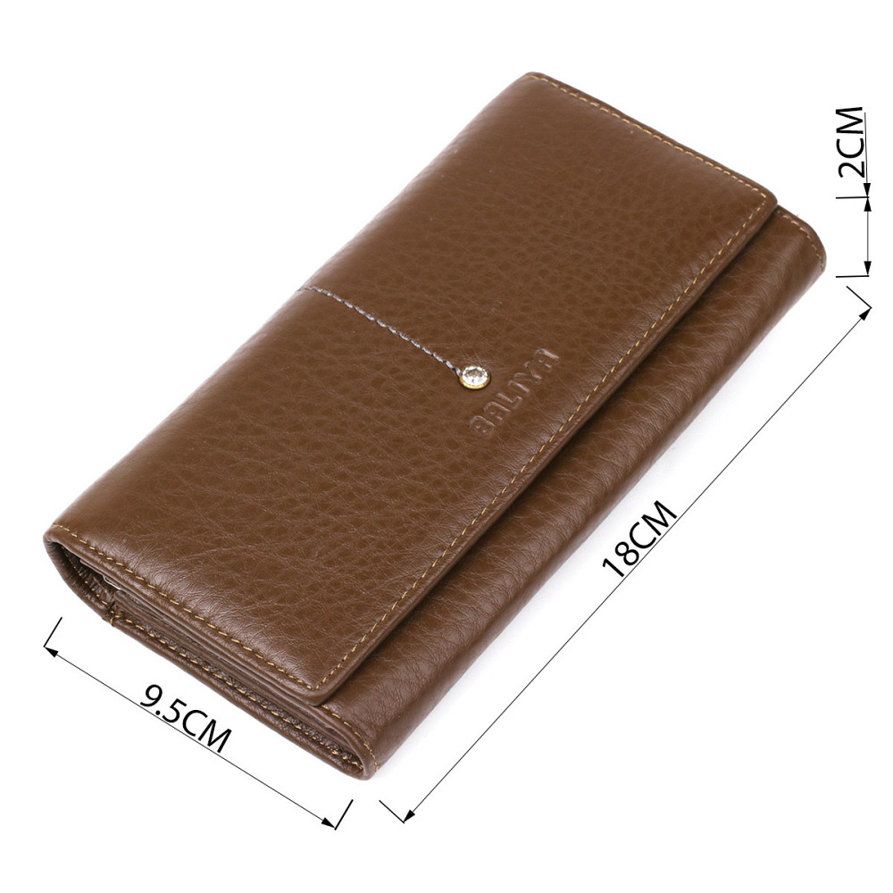 Кошелек горизонтальный со стразом женский кожаный Коричневый (BALIYA) Киев - изображение 3