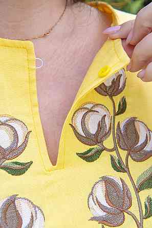 Вышиванка женская льняная с длинным рукавом, лен, топ Киев