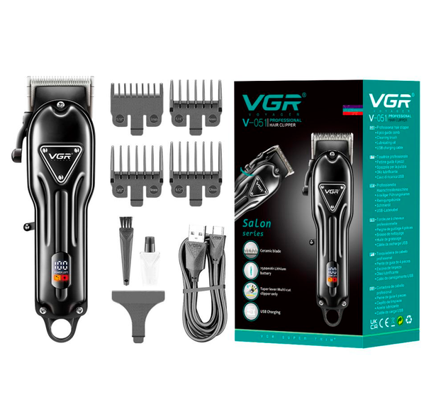 Машинка для стрижки аккумуляторная VGR V-051 2500 mAh LED дисплей (4 насадки) Винница - изображение 3