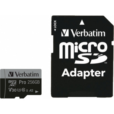 Карта пам&apos;яті Verbatim 256GB microSDXC class 10 UHS-III PRO (47045) Вінниця - фото 1