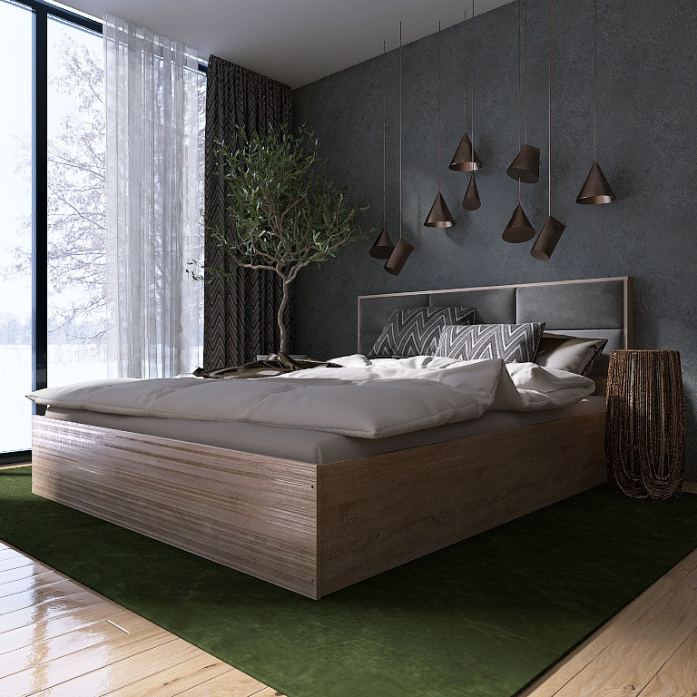 Кровать двуспальная Эверест КЛ-1600 Лайт (ламельный каркас) 160х200 см Дуб сонома (DTM-4653) Львов - изображение 3