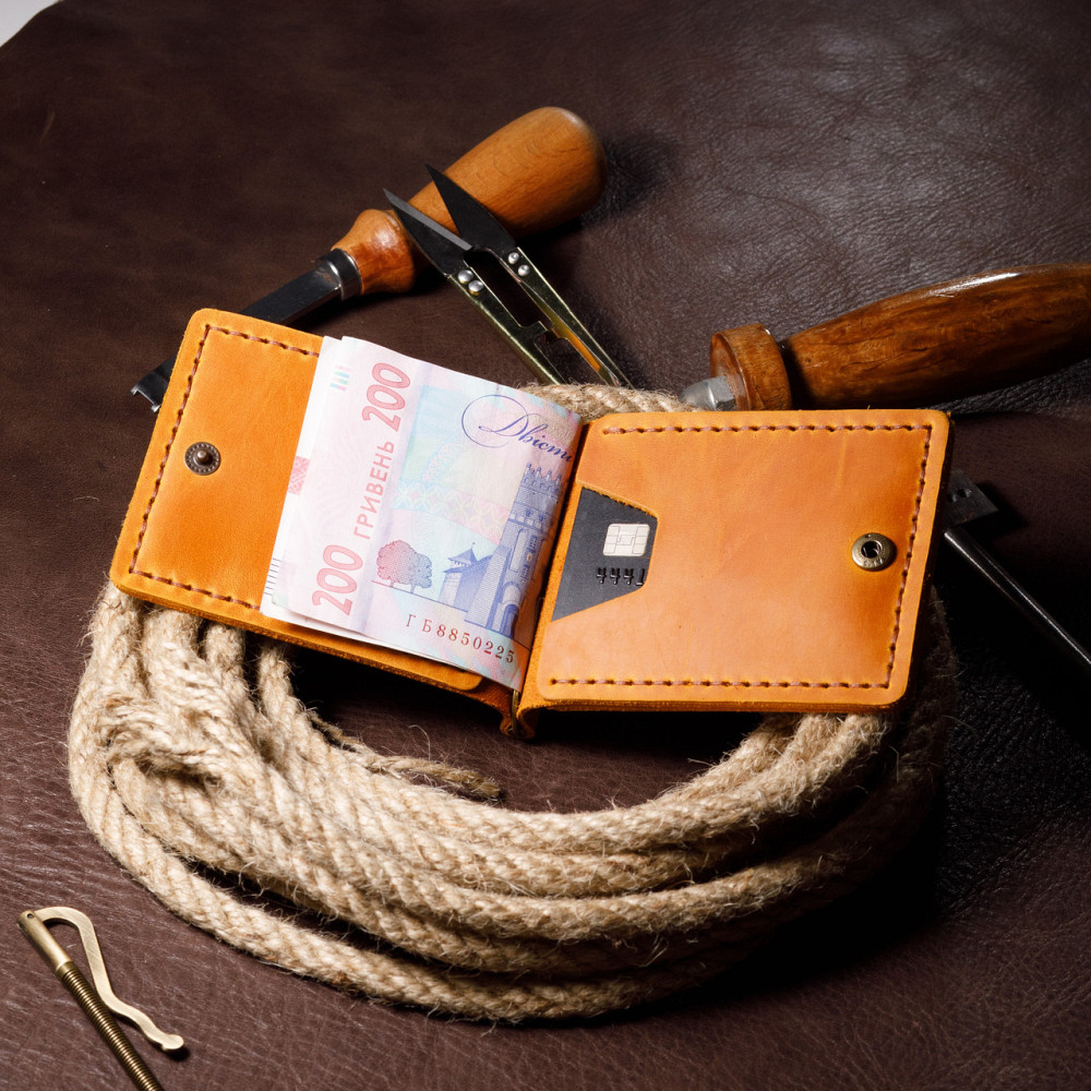 Затиск для грошей купюр чоловічий з відділеннями для карт, місткий гаманець на кнопціMasterSem Київ - фото 3