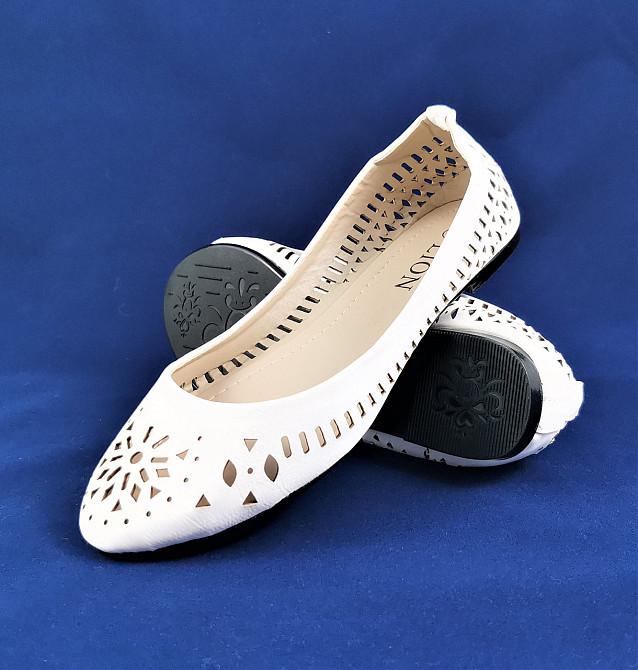 Жженські Літні Балетки Білі Мокасини Туфлі (розміри: 36) - 00-5 Дніпро - фото 1