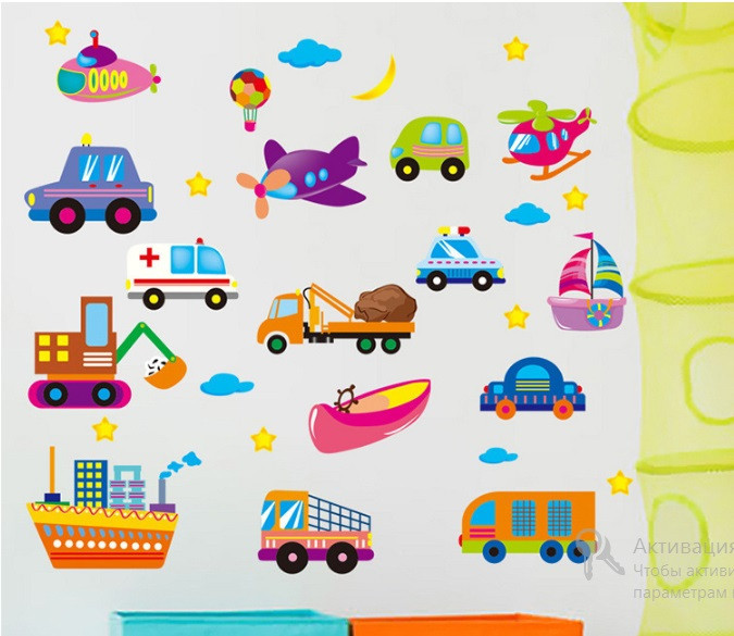 Інтер'єрна наклейка дитяча Транспорт Київ - фото 1