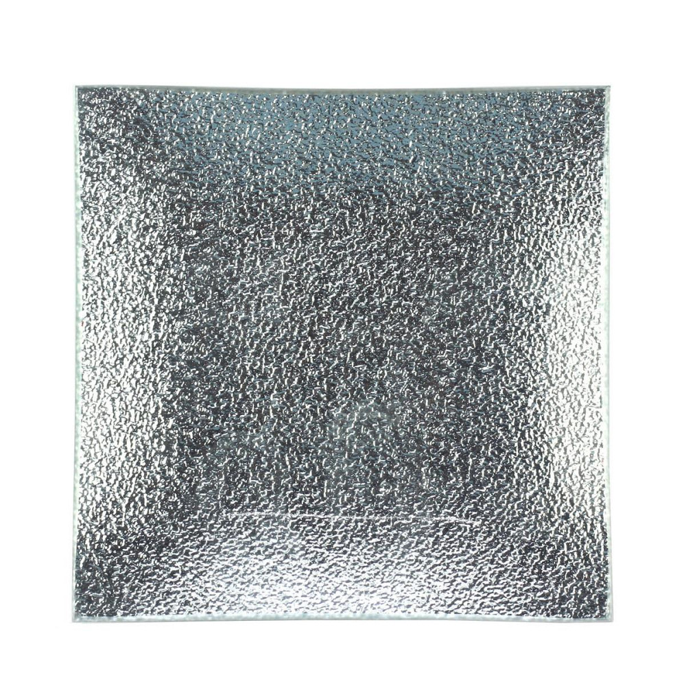 Тарілка квадратна "Фольга"/ скло/ сріблястий/шагрень/12х12 см Рівне - фото 2