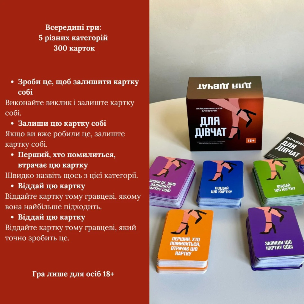 Настільна гра Для дівчат 290131, 5 різних категорій карт Вінниця - фото 4