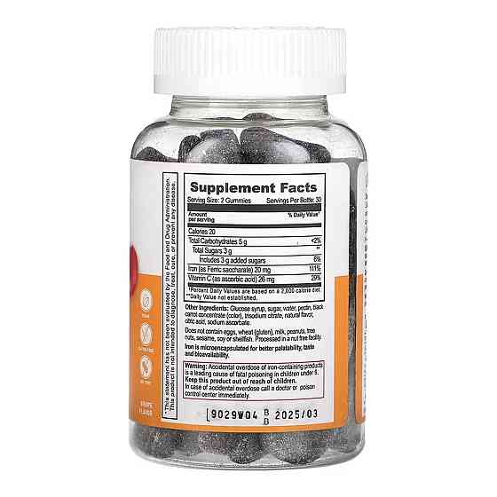 Железо Lifeable Iron + Vitamin C Adult 60 жев таб Киев