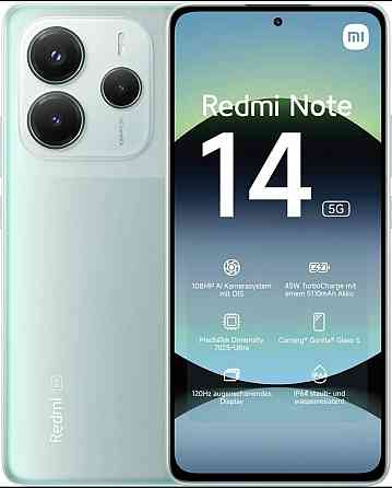 Смартфон Xiaomi Redmi Note 14 5G 8/256GB Coral Green (Global) Киев