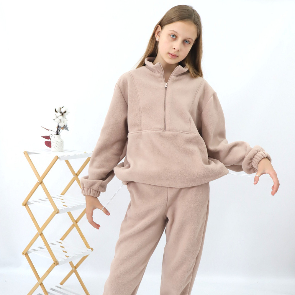 Дитячий флісовий теплий костюм на зиму (толстовка+штани)  Бежевий Кам'янець-Подільський - фото 4