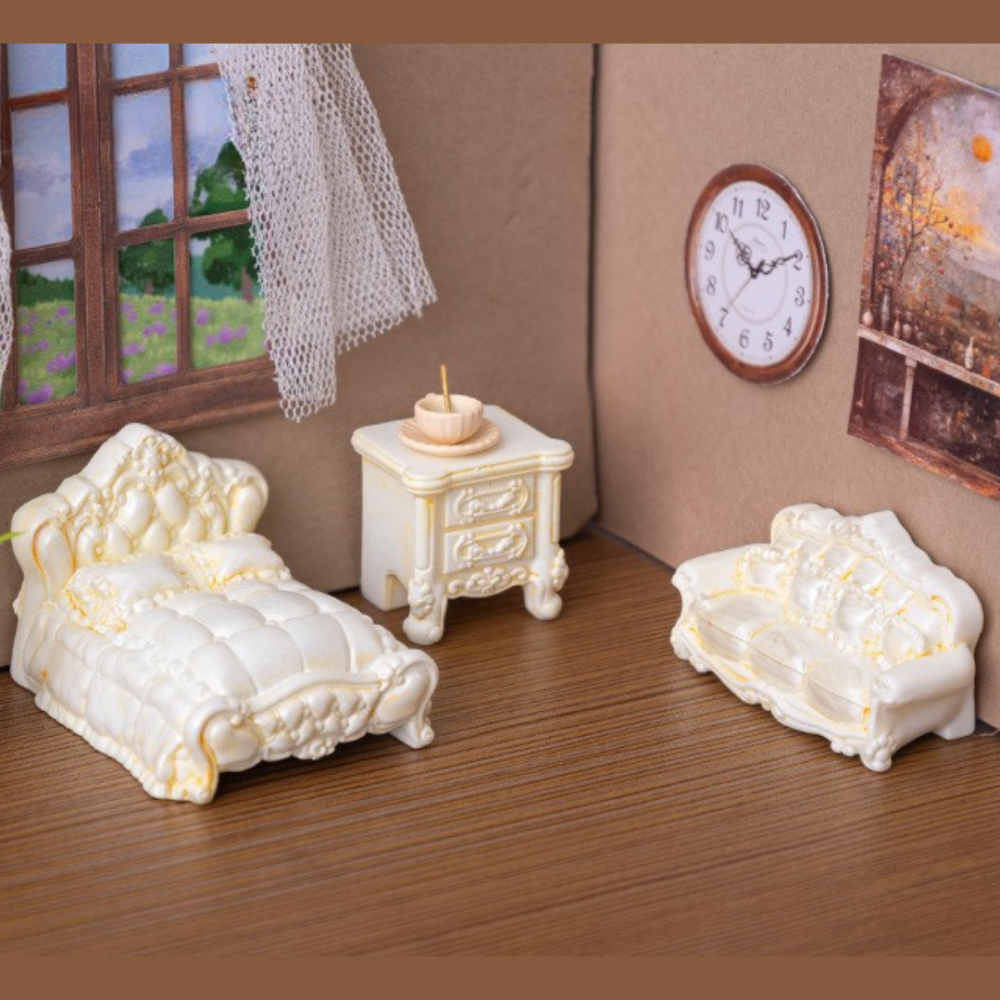 Набір мініатюрних меблів у стилі Рококо для мікроландшафту та лялькових будиночків (5 предметів) Одеса - фото 6