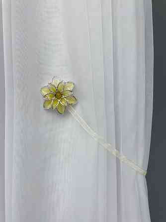 Магніти для штор і гардин Нарцис набір 2 шт Жовтий з сріблястим (81-155) Київ