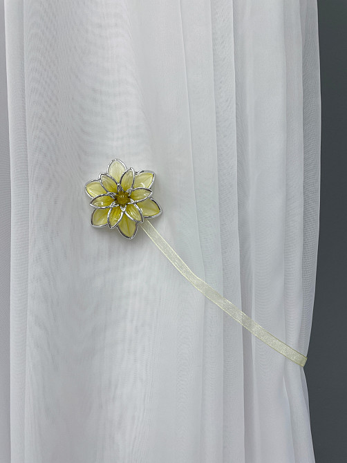 Магніти для штор і гардин Нарцис набір 2 шт Жовтий з сріблястим (81-155) Київ - фото 4