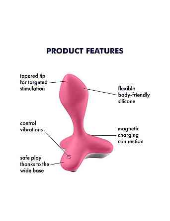 Анальна пробка з вібрацією Satisfyer Game Changer Pink Sex Aura Київ