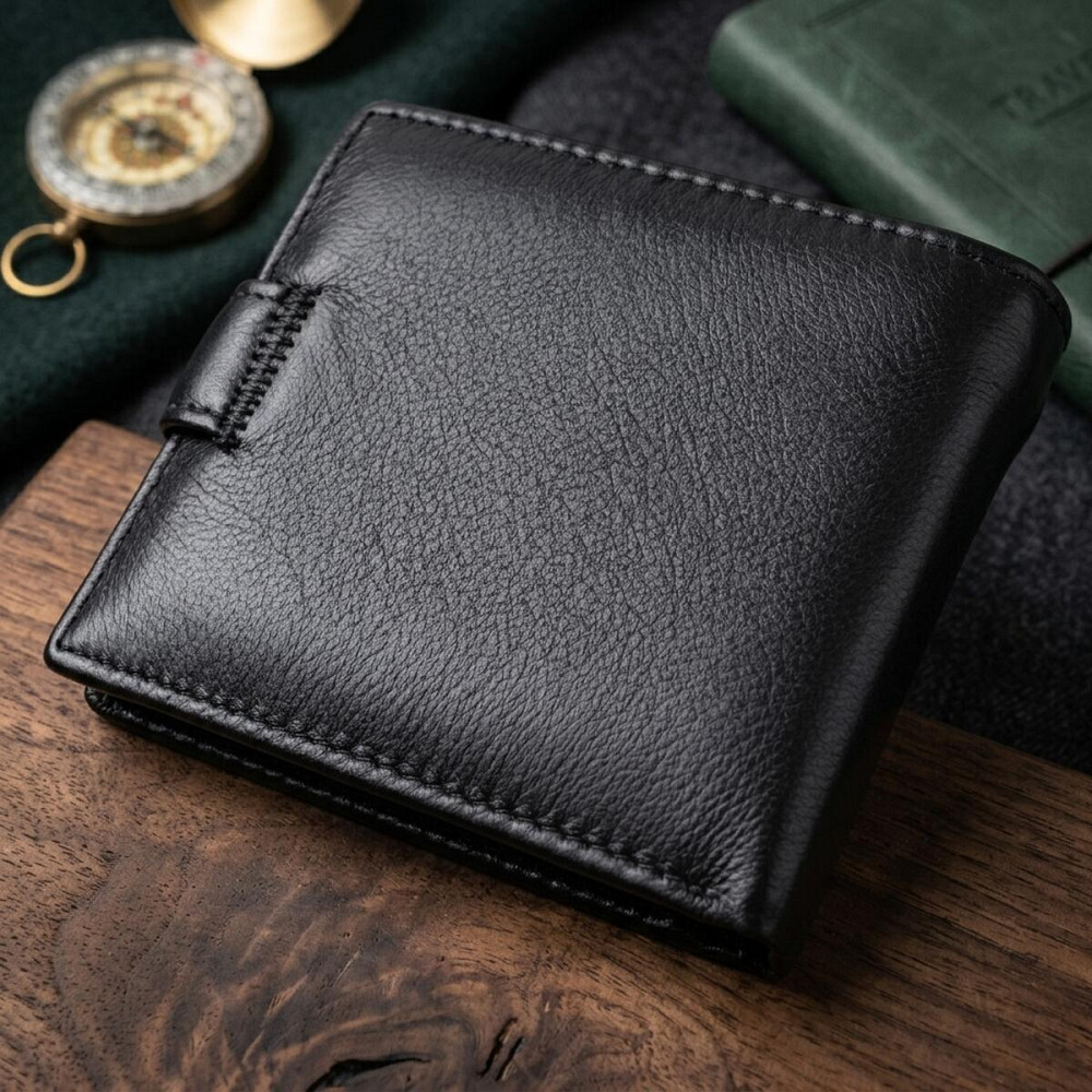 Чоловічий шкіряний гаманець, чорний (ST Leather) Київ - фото 13