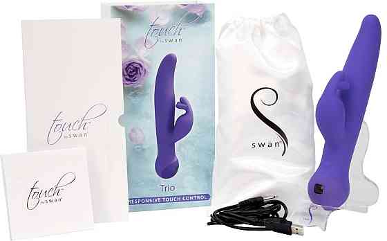 Вибратор-кролик Touch by SWAN - Trio Purple, сенсорное управление, ротация, диаметр 3,8 см Sex Aura Киев