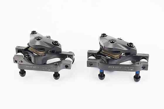 Гальмо Disk-brake переднє (F160/R140мм)+заднє (F180/R160мм), диски 160мм, кріпл. 6 болтів, сірий SF-M350+RT525 Бершадь