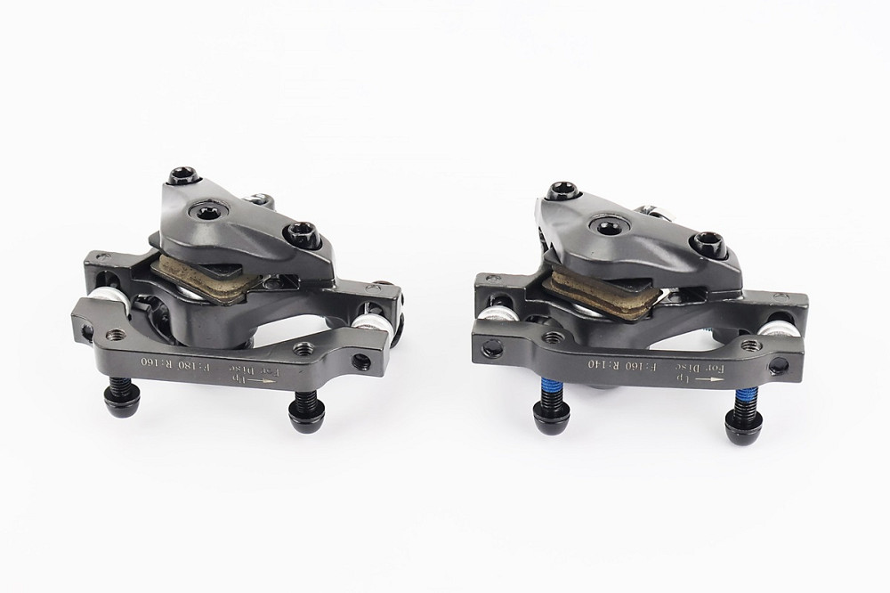 Гальмо Disk-brake переднє (F160/R140мм)+заднє (F180/R160мм), диски 160мм, кріпл. 6 болтів, сірий SF-M350+RT525 Бершадь - фото 2