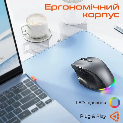 Мышка Meetion BTM007 Wireless/Bluetooth Gray (MT-BTM007-W) Винница - изображение 7