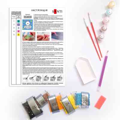 Картина по номерам Santi Лайн Френдс Коні на хмаринці 25х25 см з алмазною мозаїкою (954939) Винница