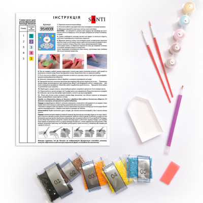 Картина по номерам Santi Лайн Френдс Коні на хмаринці 25х25 см з алмазною мозаїкою (954939) Винница - изображение 3