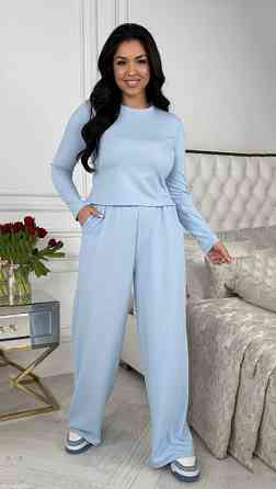 Женский костюм штаны с лонгсливом Голубой 42/44 Харьков