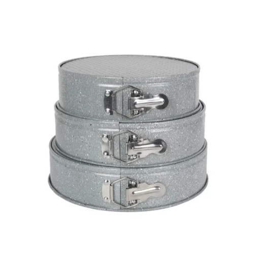 Набір роз'ємних форм для випікання 3шт (24/26/28*6,5см) вуглецева сталь (блакитний,беж) 6031 KAMILLE Житомир