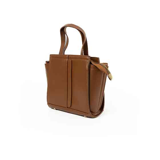 Сумка женская на молнии из искусственной кожи, с съемным плечевым ремешком и двумя ручками, Коричневый Каменец-Подольский