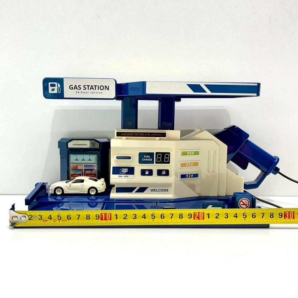 Набір Автозаправка для дітей зі звуком машинка в комплекті Біло-синій (CM559-22M) Чернігів - фото 3