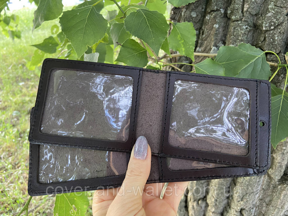 Шкіряна обкладинка на посвідчення Служба судової охорони Коричневий Київ - фото 2