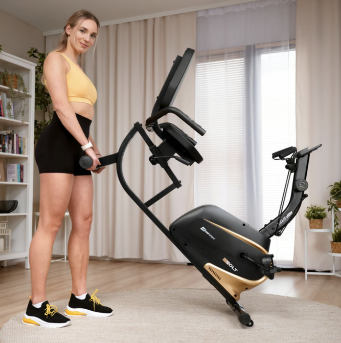 Горизонтальный велотренажер Hop-Sport HS-045L Volt магнитный золотистый Киев - изображение 7