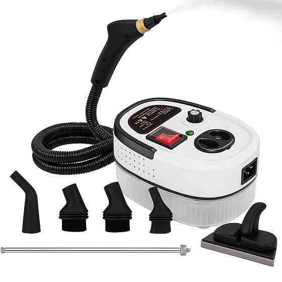 Портативный пароочиститель для дома, 2500Вт, 1,2л + 8 насадок / Парогенератор для уборки / Паровой очиститель Киев