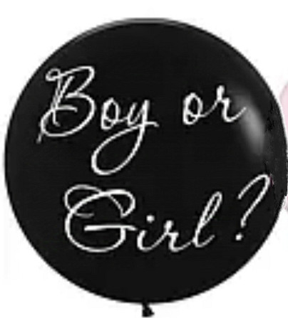 Латексна гендерна кулька Boy OR girl чорна 24" Київ - фото 1