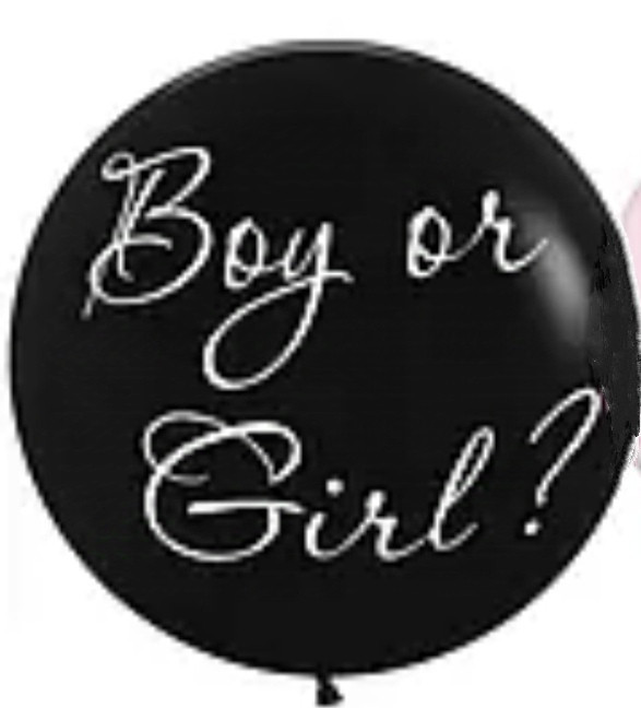 Латексна гендерна кулька Boy OR girl чорна 24