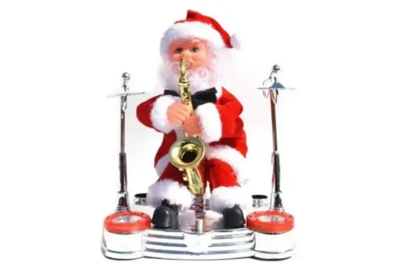 Интерактивная игрушка "Санта-Клаус с саксофоном и барабанами" Коломыя