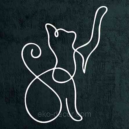 Декоративное настенное 3D Панно «Кот» Декор на стену с объемом 110*80 см, Белый Киев