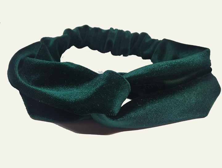 Повязка для волос велюровая зеленая Киев - изображение 1