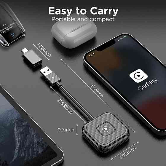 Карплей беспроводной адаптер для авто с 2017 года, iPhone iOS 10+, донгл для штатного проводного CarPlay Киев