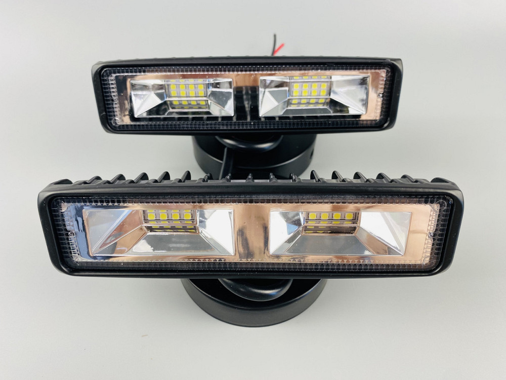 Фара LED прямокутна 18W, 8 led chip, широкий промінь, 10/30V 6000K Мукачево - фото 1