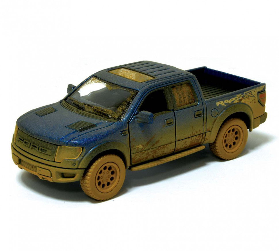 Детская модель машинки пикап Ford F-150 SVT Raptor-Supercrew Muddy Kinsmart KT5365WY инерционная, 1:46 Blue Винница - изображение 1