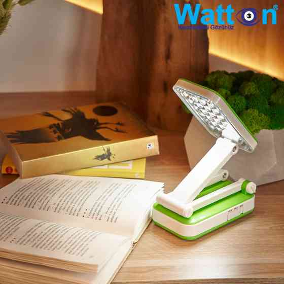 Акумуляторна настільна лампа Watton WT-006 світлодіодний світильник трансформер працює 10 годин Зелений Кам'янець-Подільський