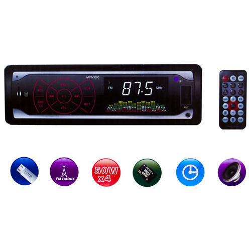 1DIN MP3 автомагнитола 3885: сенсорный экран, 2 USB, SD/MMC, FM, эквалайзер, пульт ДУ, 4x50W Одесса - изображение 1