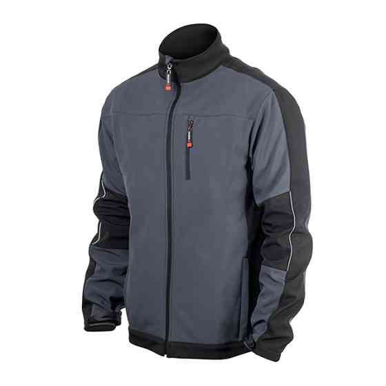 Куртка SOFTSHELL темно-сіро/чорна, тришарова, стрейч 300 GSM 100D, водо-/вітрозахист, 96% поліестер / 4% еластан, 3 кишені, S Львів