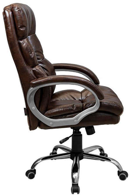 Офісне крісло керівника ManhattanDesign Хром AnyFix М-2 Екошкіра Brown (Прогумовані колеса) Днепр - изображение 3