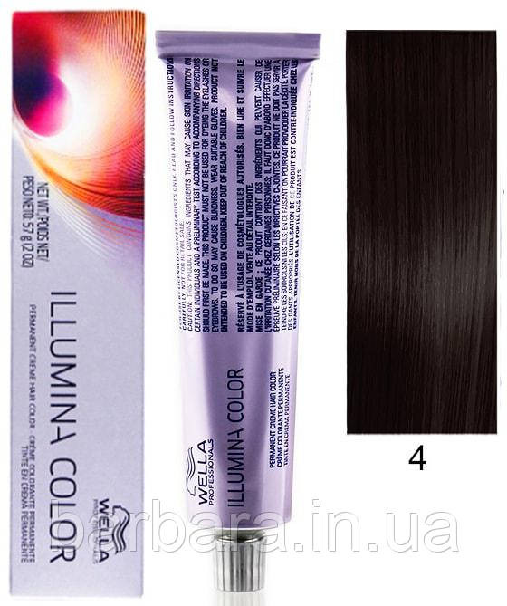 4/ Краска для волос  Wella Illumina Сolor 4/ коричневый Киев - изображение 1