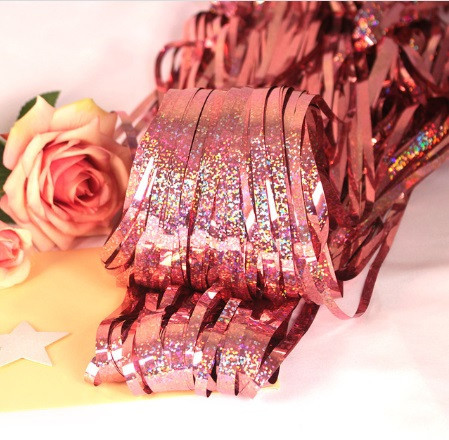 Дождик для фотозоны длинный с голограммой 4 м на 1 м розовое золото Киев - изображение 4