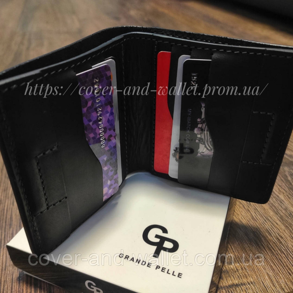 Мужской небольшой кошелек ручной роботы на магнитах Grande Pelle Lettera Киев - изображение 2