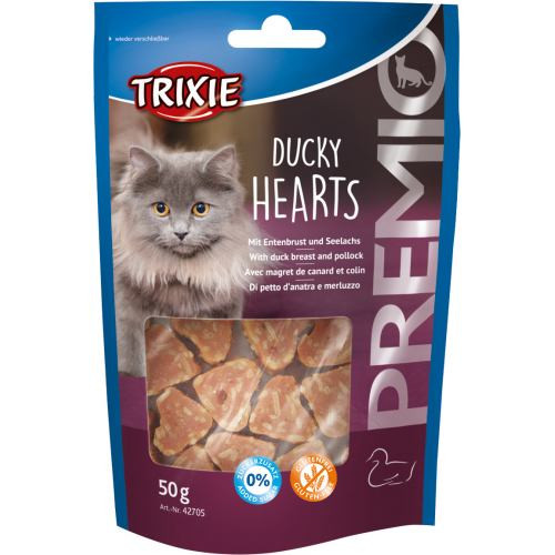 Ласощі Trixie Premio Ducky Hearts для котів сердечка з качкою та рибою 50 г Київ - фото 1