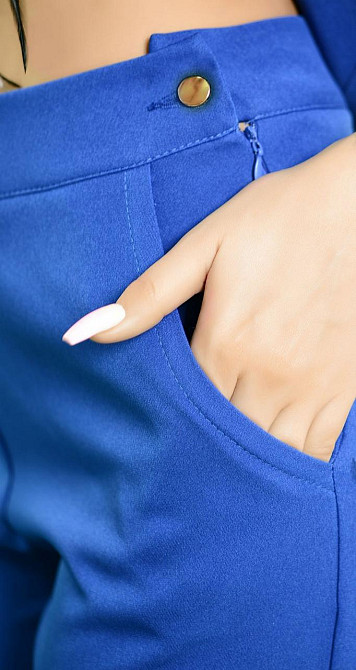 Стильный брючный костюм с натуральными пёрышками (38) Киев - изображение 4