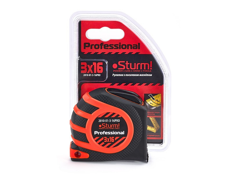 Рулетка 3мх16мм усиленный магнит Sturm 2010-01-3-16PRO (читать описание) Ровно - изображение 1